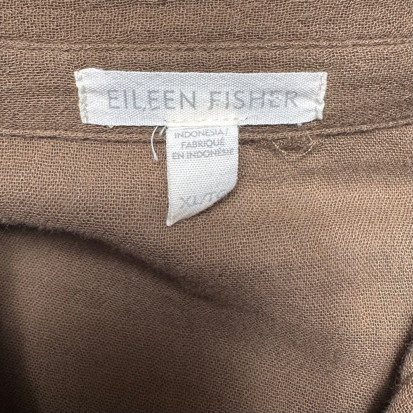 Top Long Sleeve By Eileen Fisher In Brown, Size: Xl