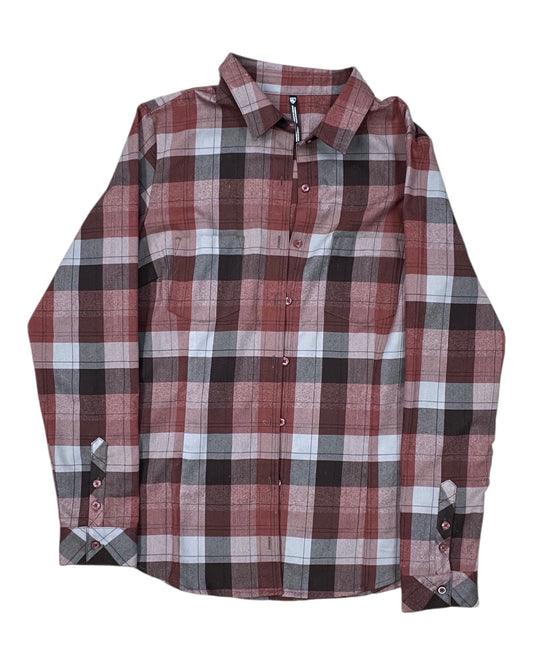 Blouse Ls By Kuhl In Brown & Red, Size:S