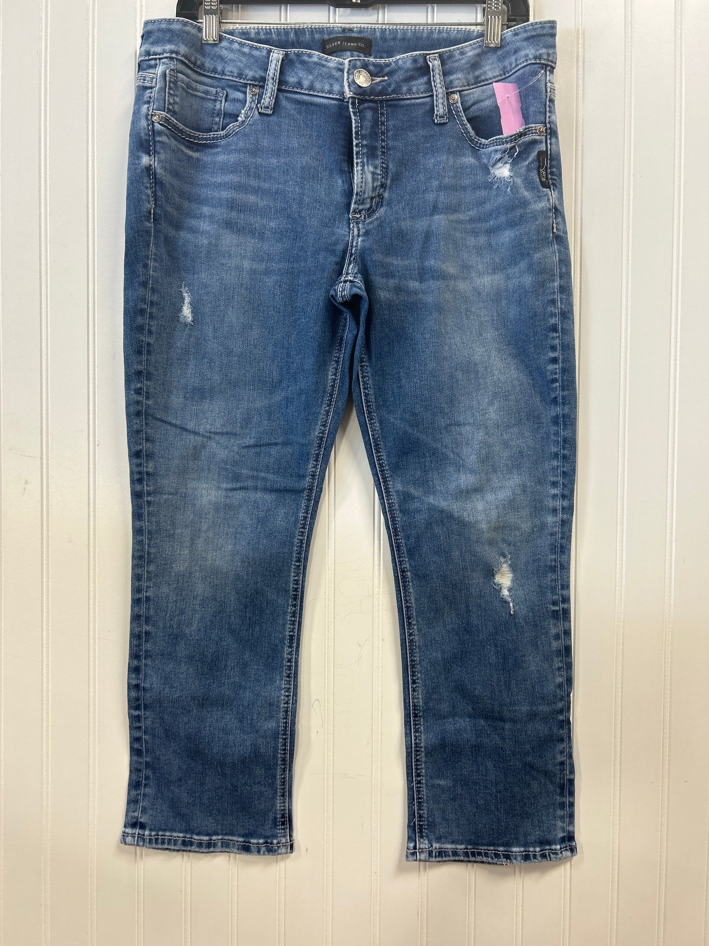 Jeans Wide Leg By Silver In Blue Denim, Size:8