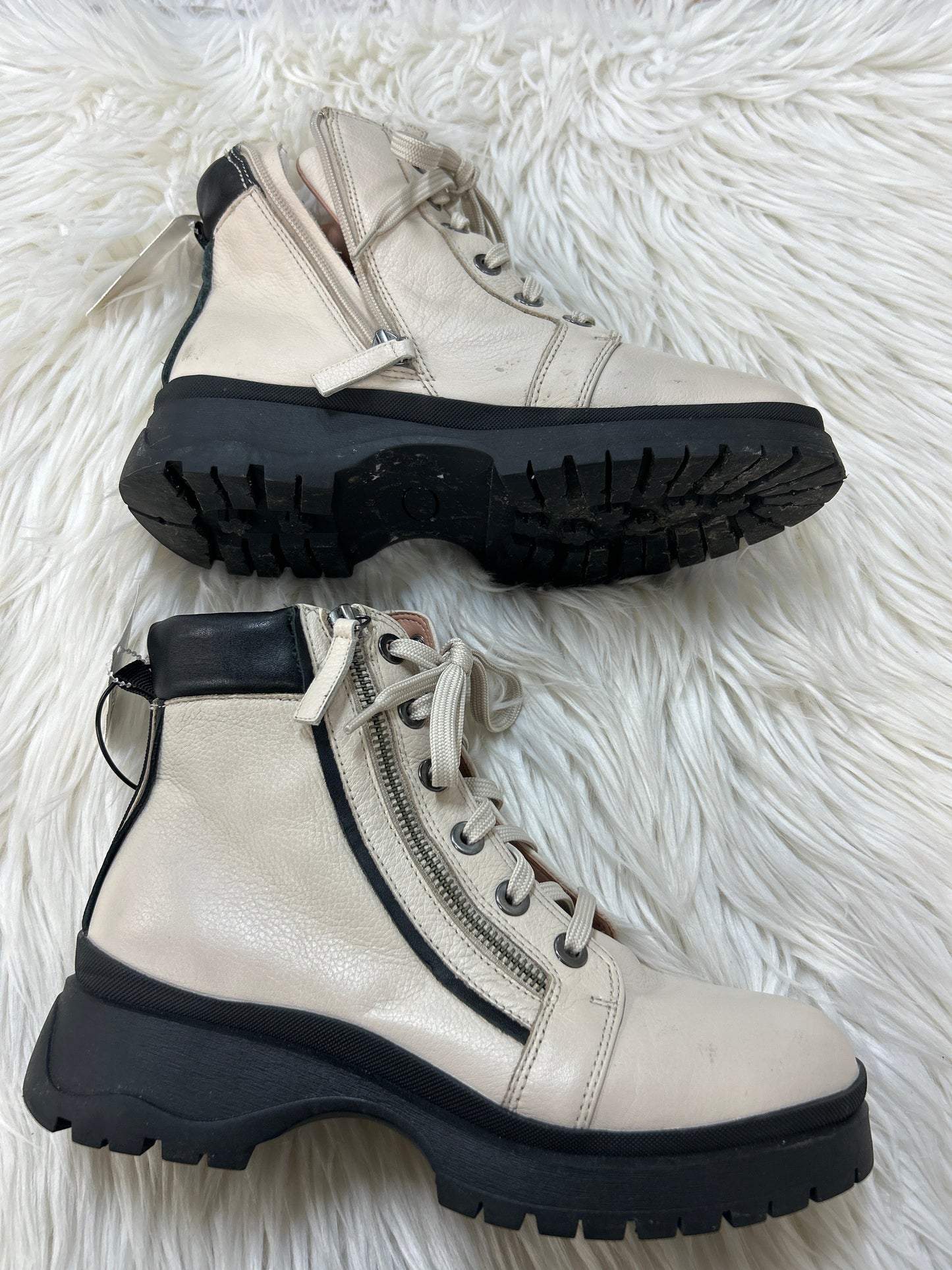 Boots Ankle Flats By Linea Paolo In Cream, Size:8.5