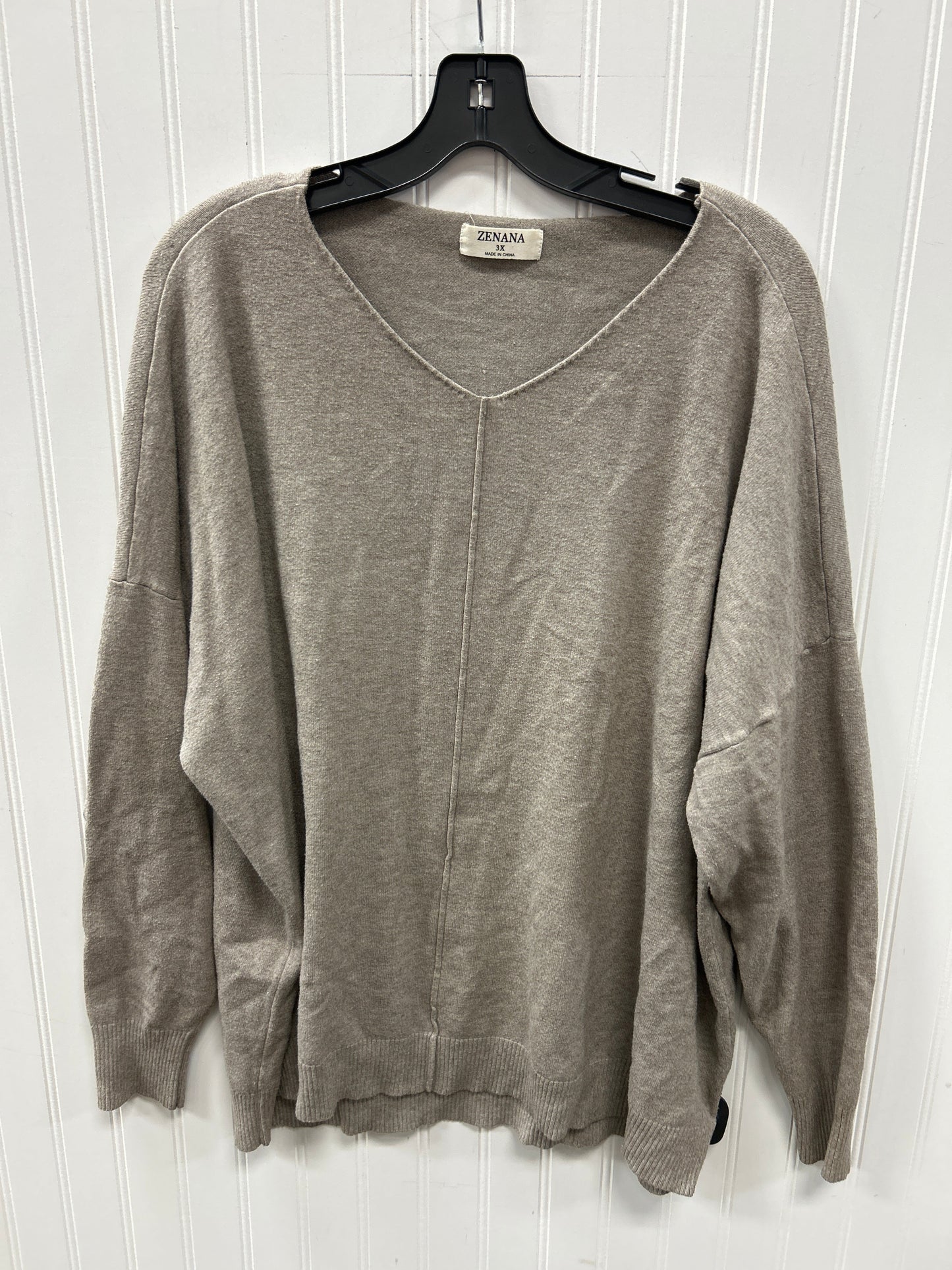 Top Ls By Zenana In Taupe, Size:3X