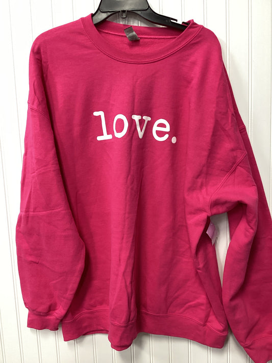 Top Ls By Gildan In Pink, Size:2X