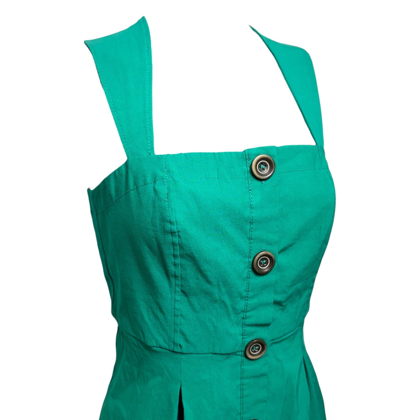 Square Neck Button Down Dress By Maeve In Green, Size: 2