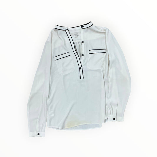 Top Ls By Loft In Cream, Size:Sp