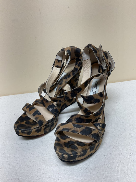 Sandals Luxury Designer By Jimmy Choo In Animal Print, Size:11