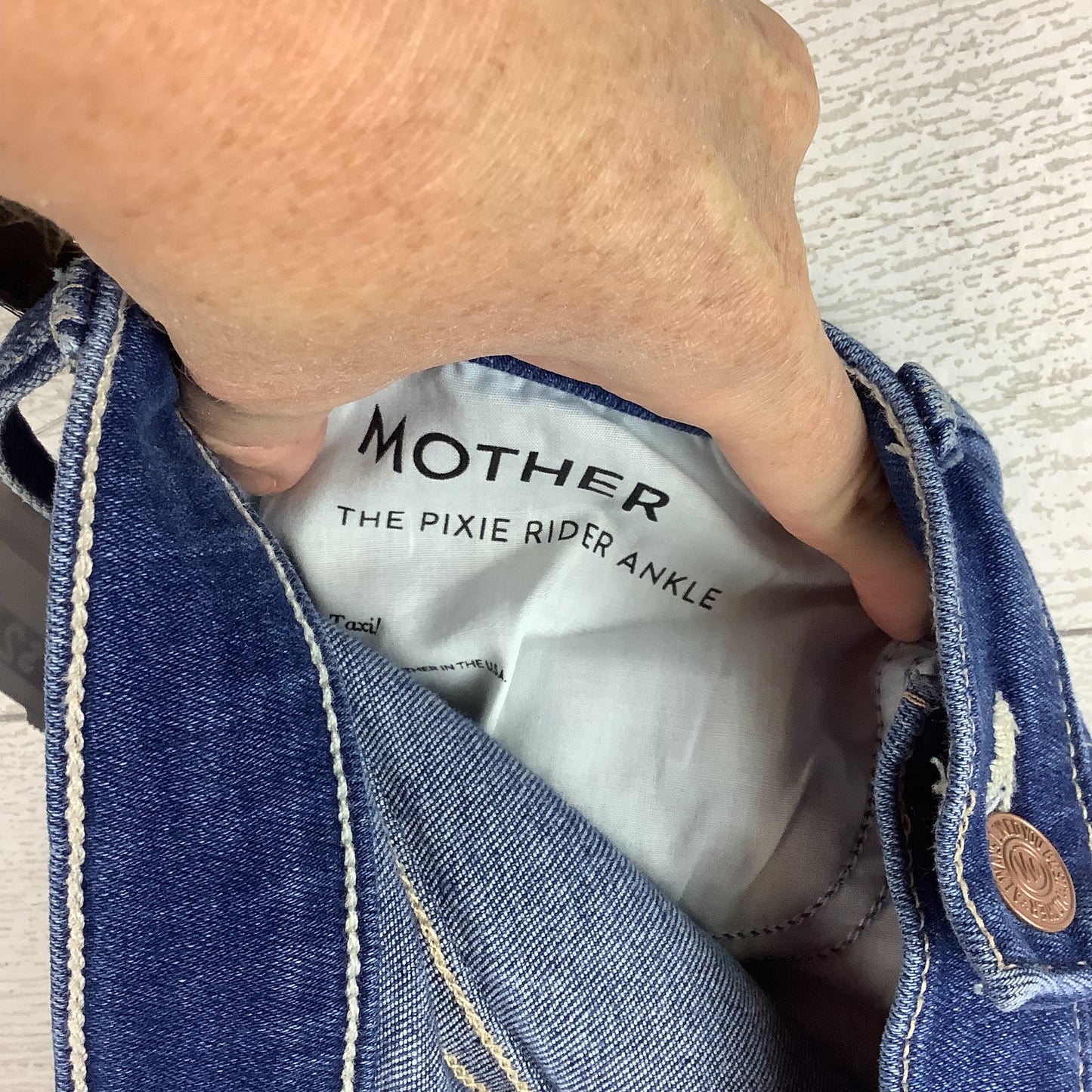 Jeans Straight By Mother In Blue Denim, Size: 10 (30)
