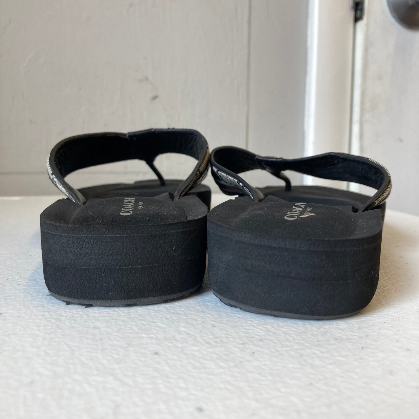 Sandals Designer By Coach In Black, Size:6