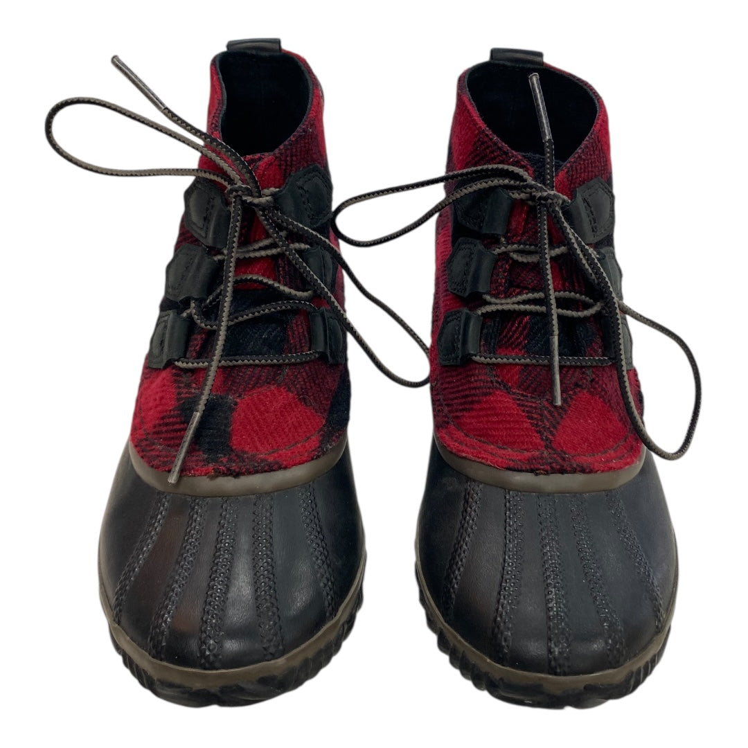 Boots Designer By Sorel In Plaid Pattern, Size:7.5