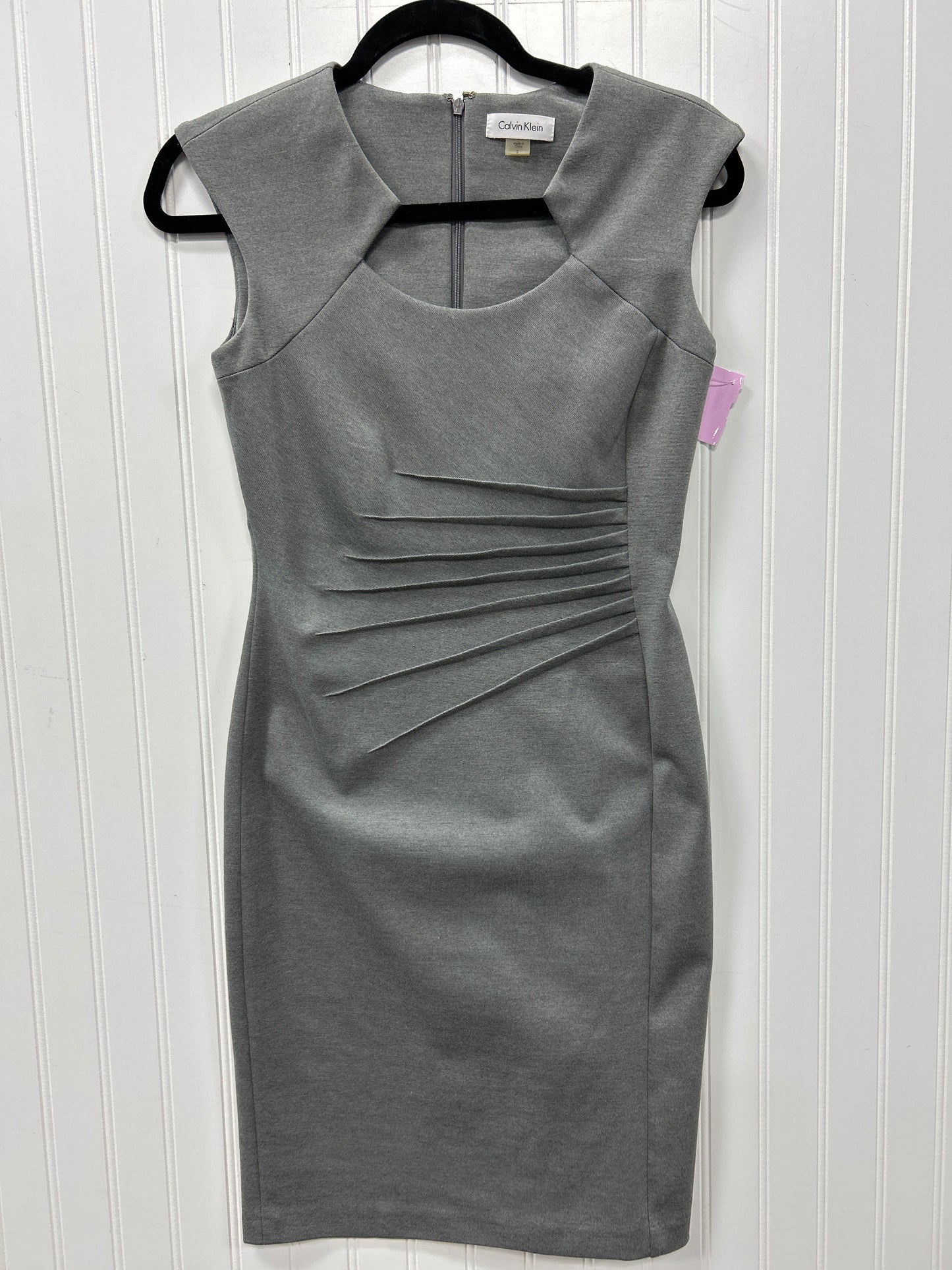 Dress Work By Calvin Klein In Grey, Size:2