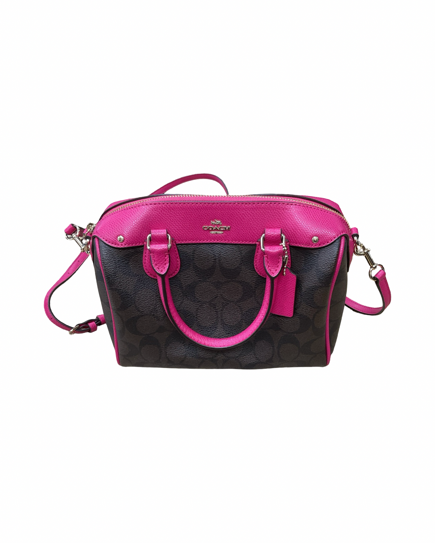 Handbag Designer By Coach In Brown & Pink, Size:Small