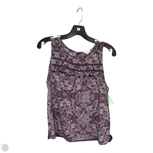 Top Sleeveless By Merona In Purple & White, Size: M