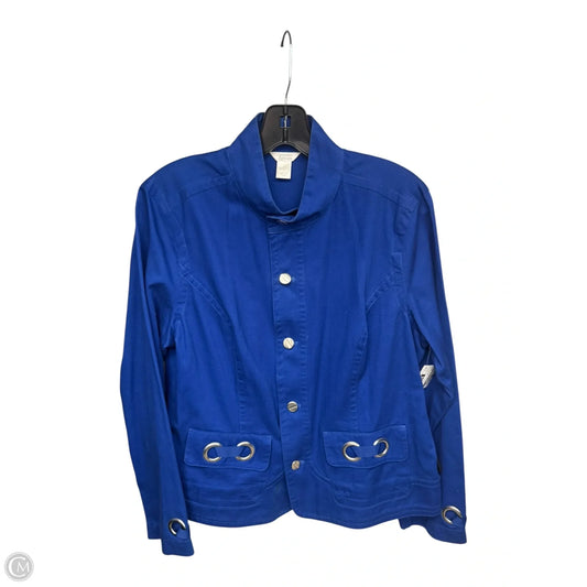 Blazer By Christopher And Banks In Blue & Silver, Size: L
