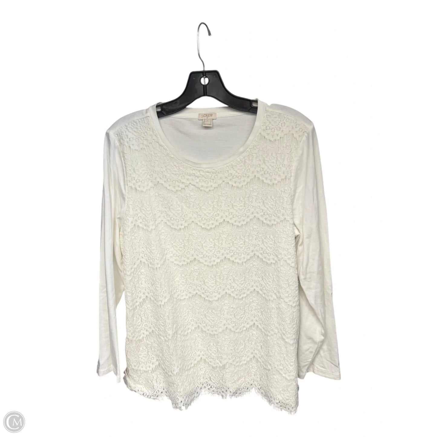 Top Long Sleeve By J. Crew In Ivory, Size: L