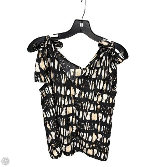Top Sleeveless By Banana Republic In Black & Cream, Size: S