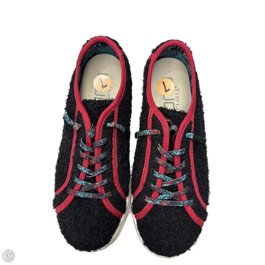 Shoes Flats By Hey Dude In Black & Red, Size: 7
