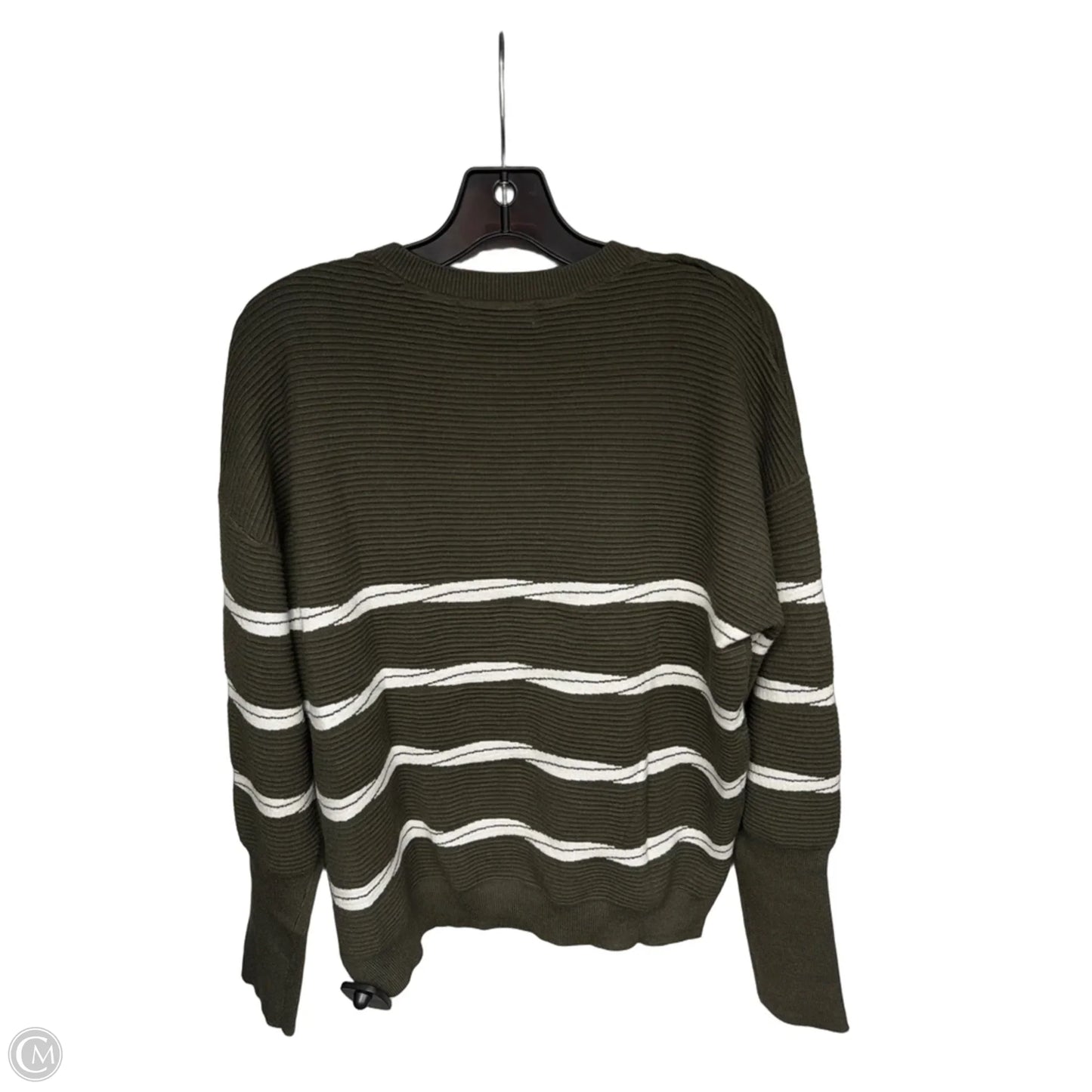 Sweater By Ecowish In Green & White, Size: M