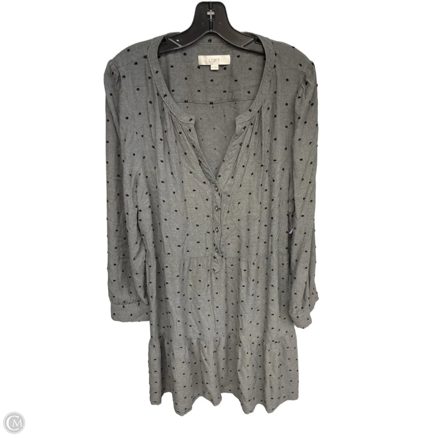 Dress Casual Midi By Loft In Black & Grey, Size: Xxl