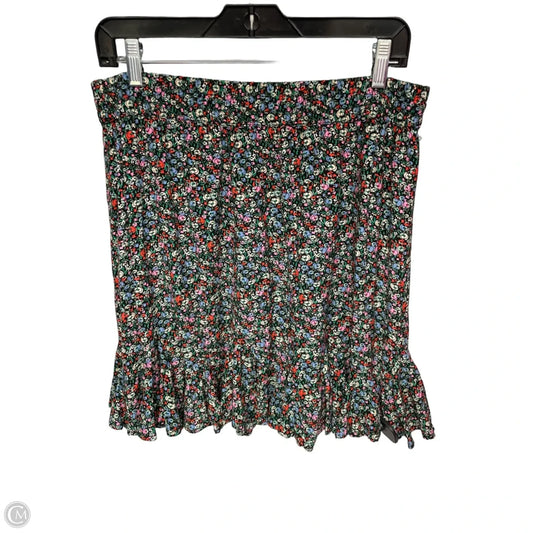 Skirt Midi By Loft In Floral Print, Size: L