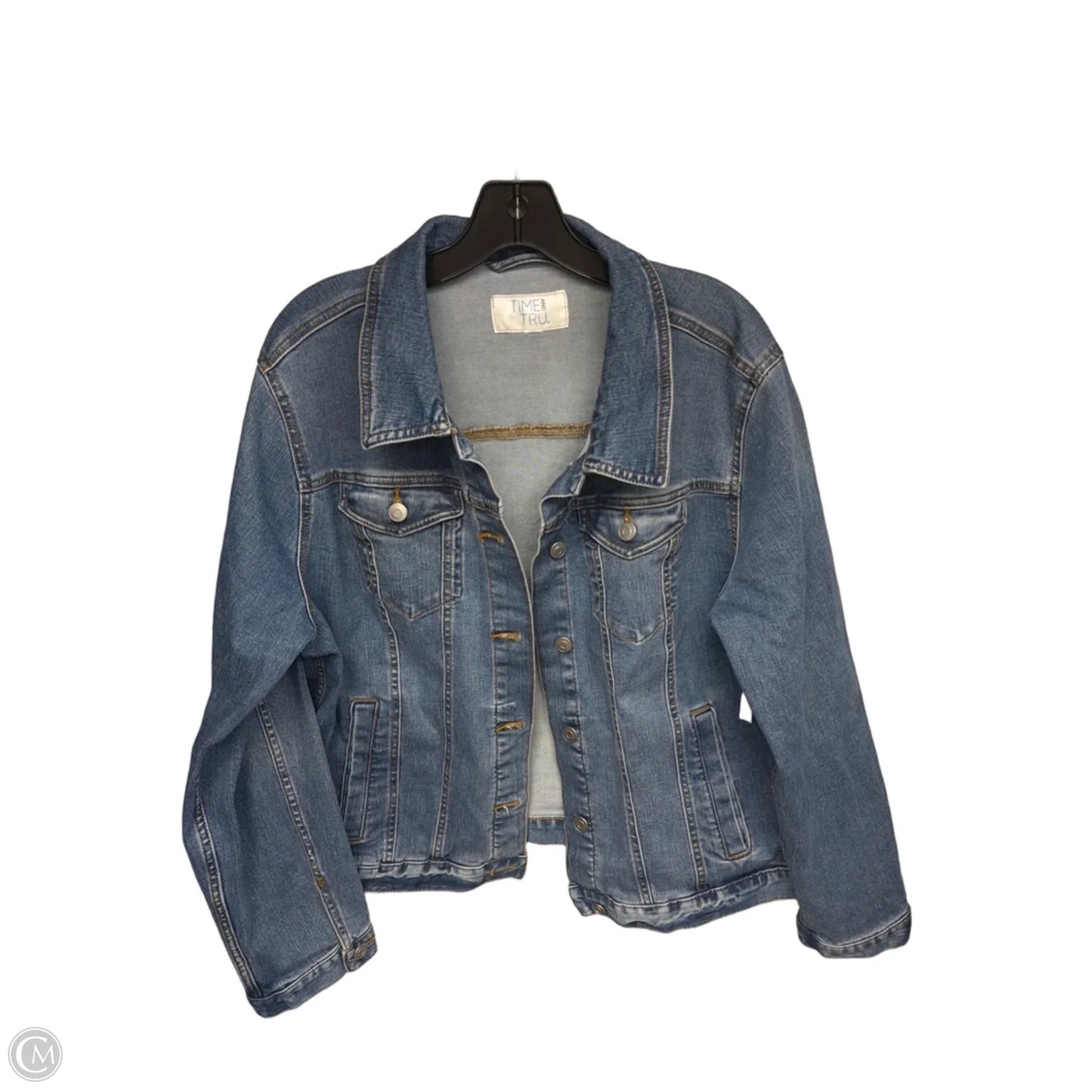 Jacket Denim By Time And Tru In Blue, Size: Xxl