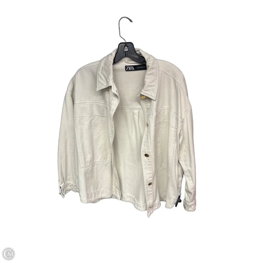 Jacket Denim By Zara In Beige, Size: M