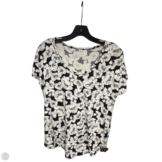 Top Short Sleeve By Lands End In Black & White, Size: Xs