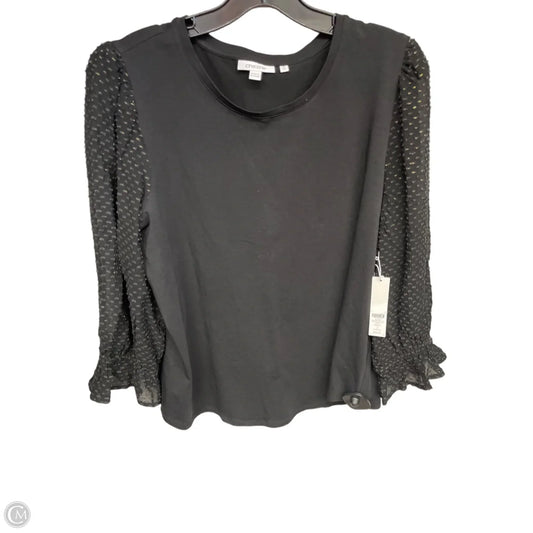 Top Long Sleeve By Chicos In Black & Gold, Size: Xl