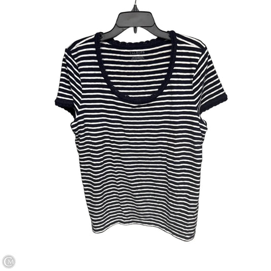 Top Short Sleeve By Talbots In Striped Pattern, Size: L