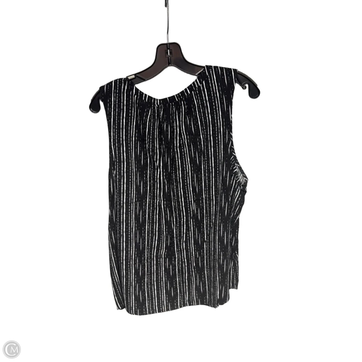Top Sleeveless By Sonoma In Black & White, Size: Xl