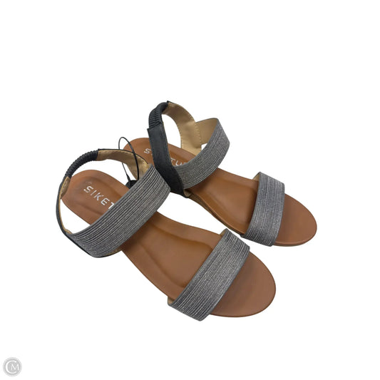 Sandals Heels Wedge By Siketu In Silver, Size: 7.5