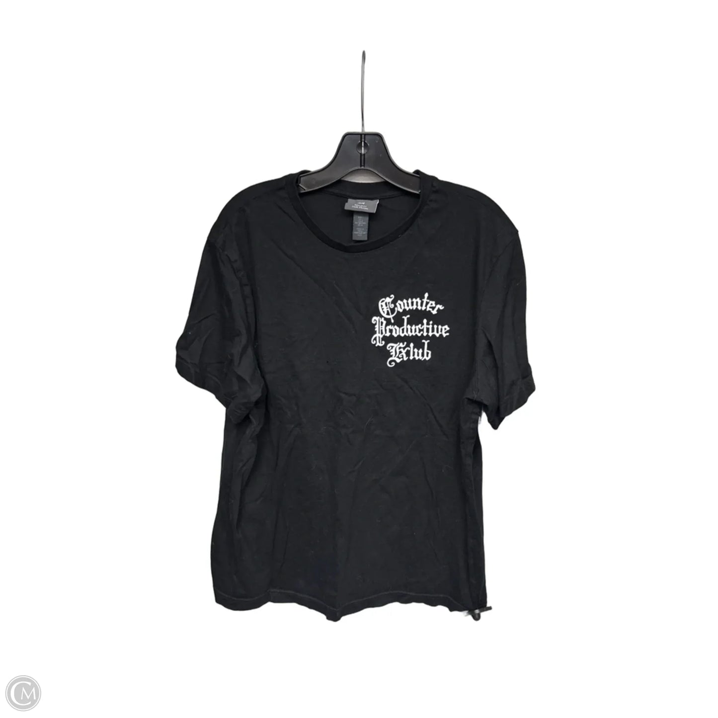 Top Short Sleeve By H&m In Black & White, Size: L