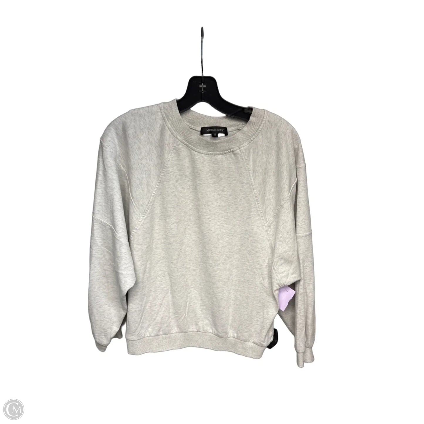 Sweatshirt Crewneck By Merokeety In Grey, Size: M