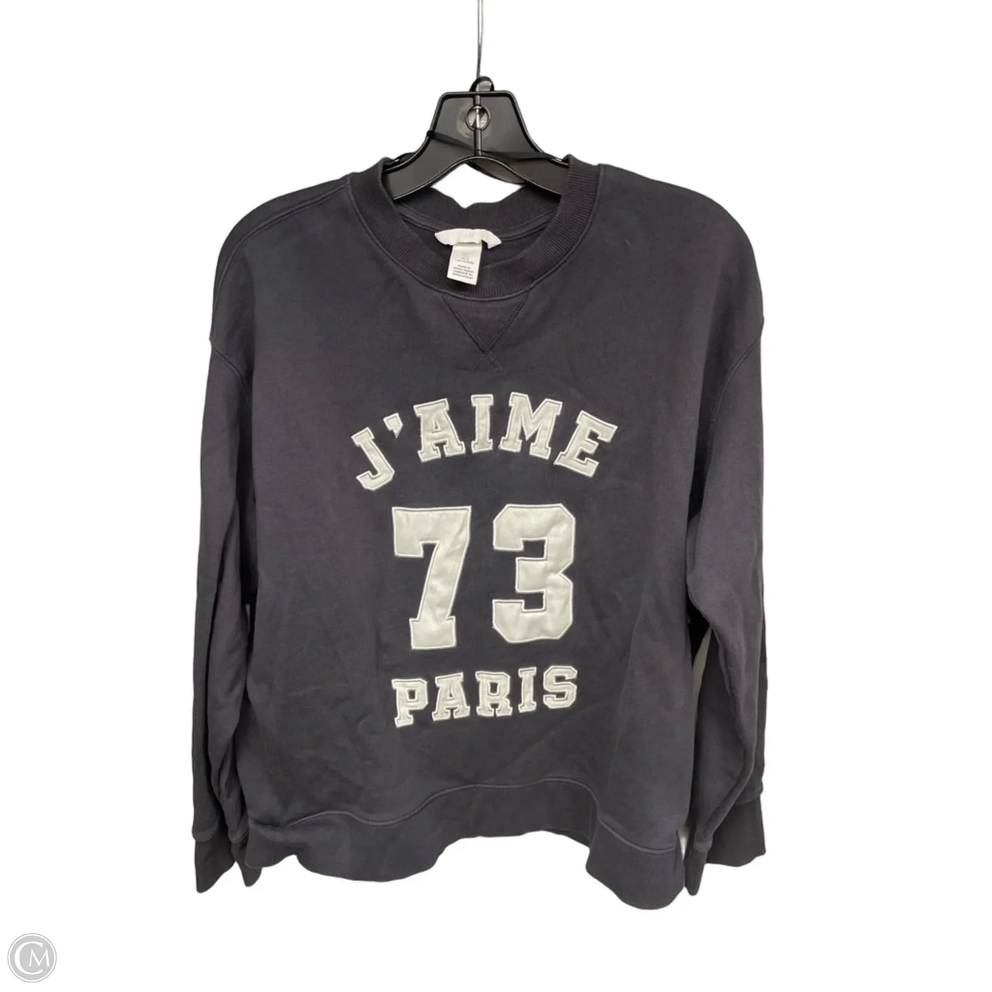 Sweatshirt Crewneck By H&m In Black & White, Size: L