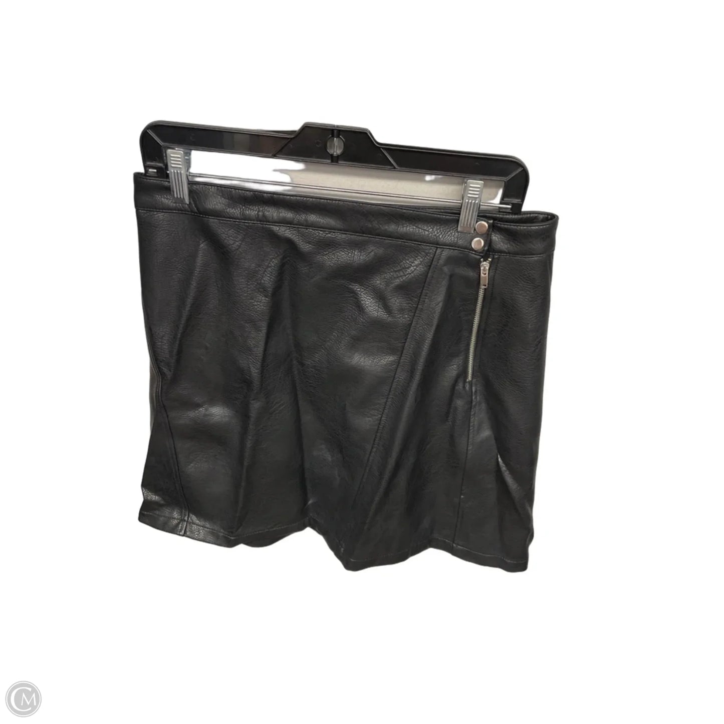 Skirt Midi By Zara In Black & Silver, Size: L
