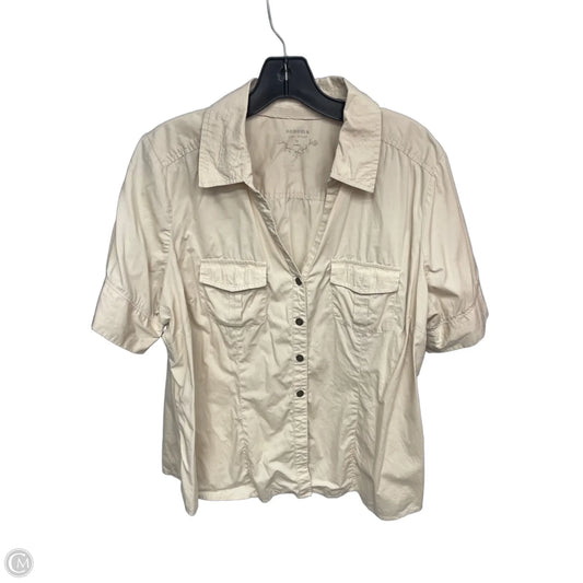Top Short Sleeve By Sonoma In Tan, Size: 1x