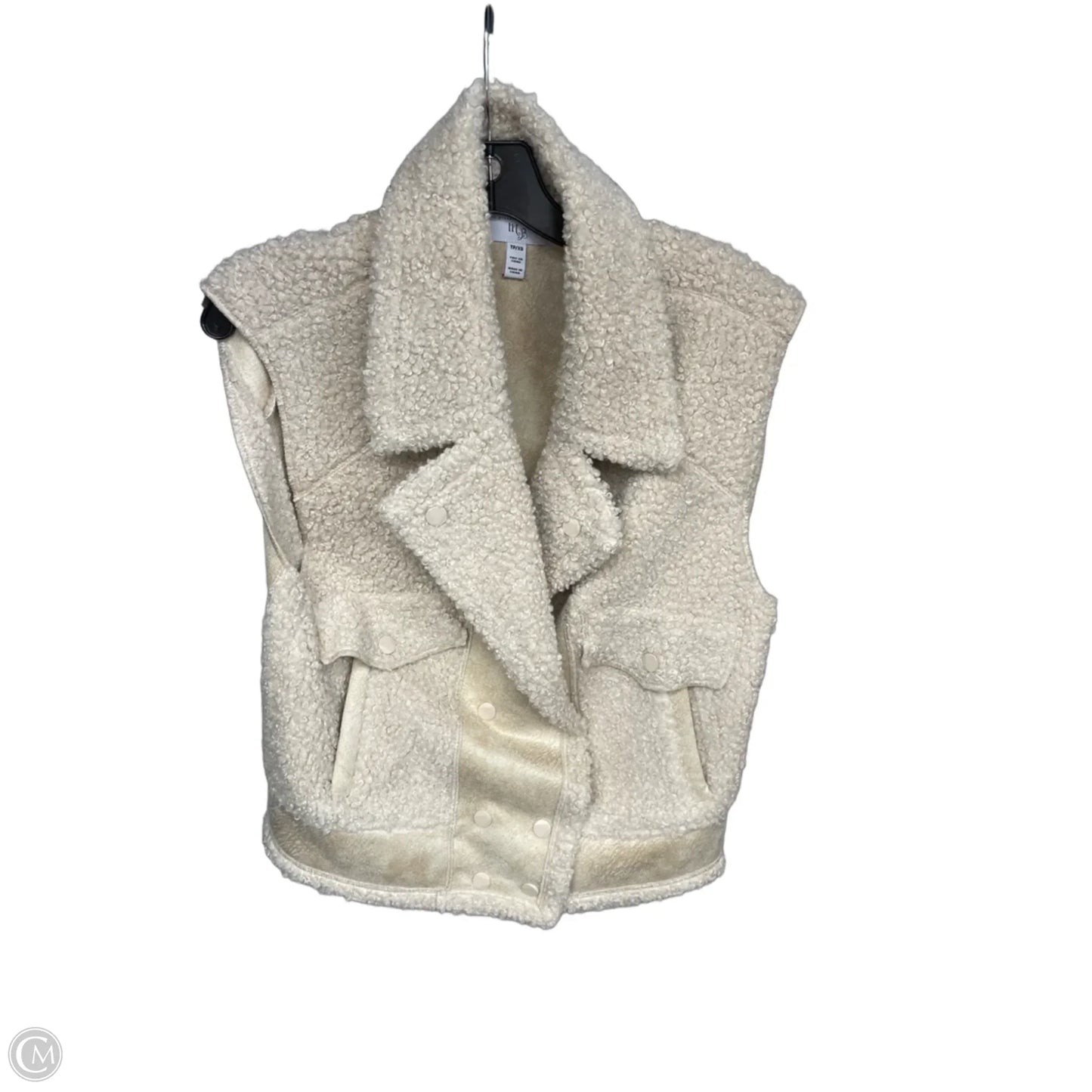 Vest Faux Fur & Sherpa By Clothes Mentor In Beige, Size: Xs