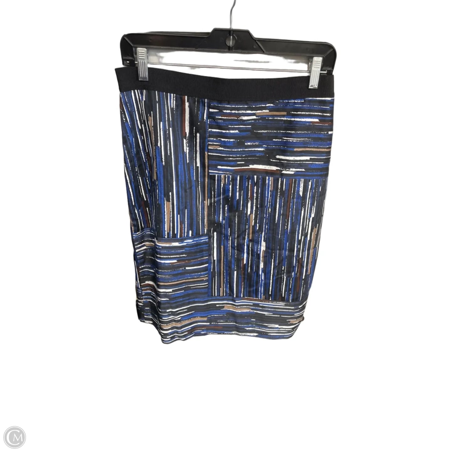 Skirt Midi By Ann Taylor In Black & Blue, Size: 8