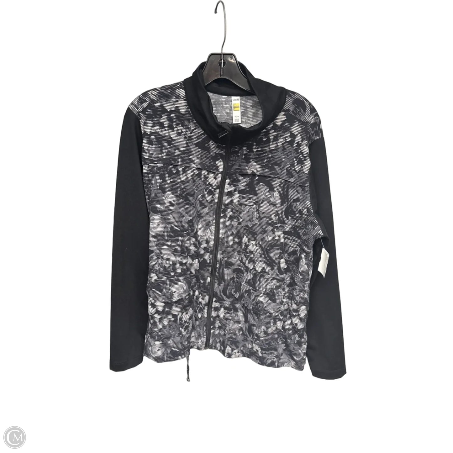 Athletic Jacket By Lole In Black & Grey, Size: Xl