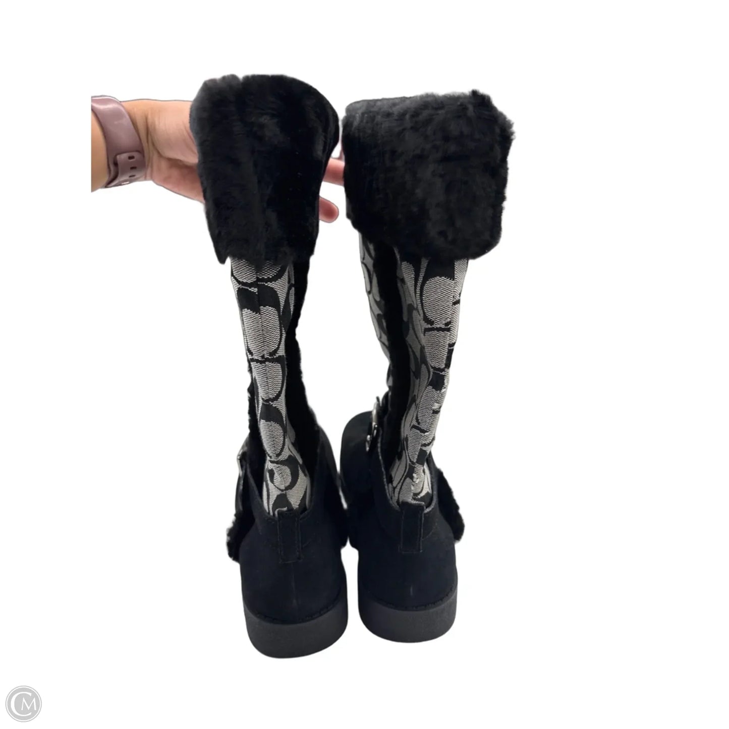 Boots Designer By Coach In Black, Size: 6
