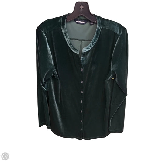 Top Long Sleeve By Lands End In Green, Size: L