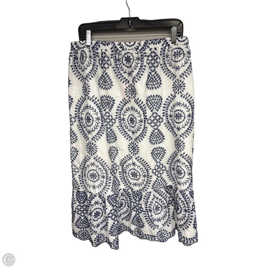 Skirt Midi By Adiva In Blue & White, Size: Xl
