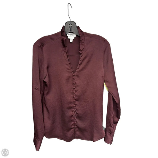 Top Long Sleeve By Express In Brown, Size: Xs