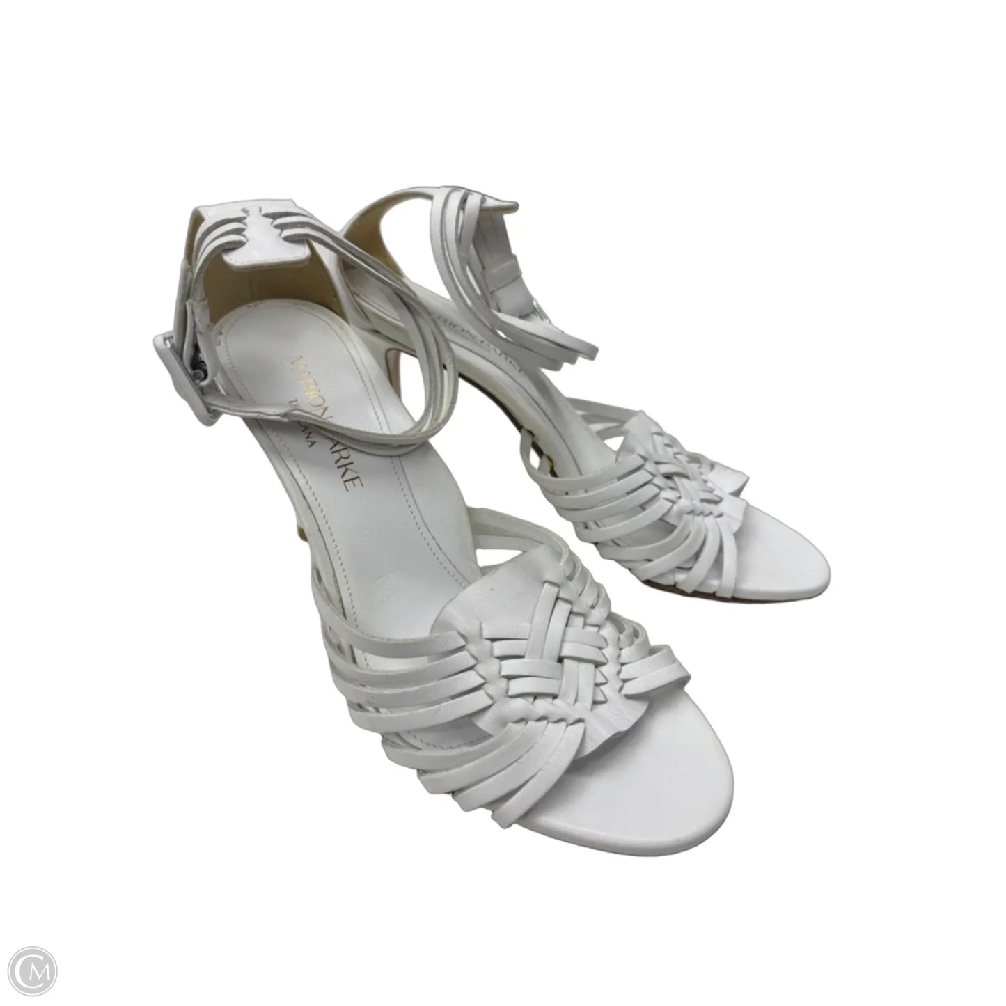 Sandals Heels Stiletto By Marion Parke In White, Size: