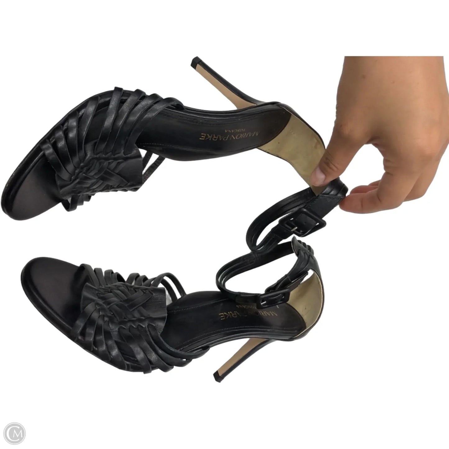 Sandals Heels Stiletto By Marion Parke In Black, Size:
