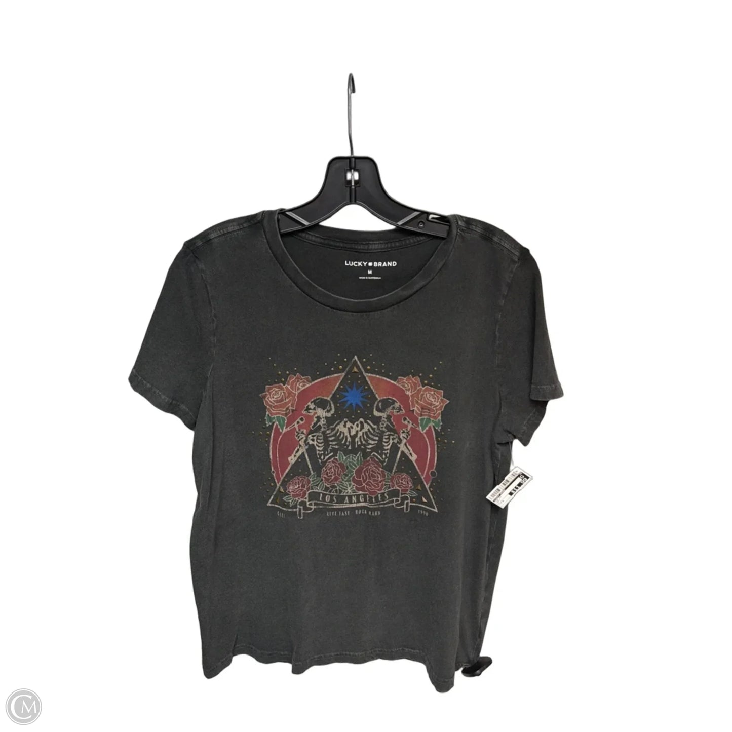 Top Short Sleeve By Lucky Brand In Grey, Size: M