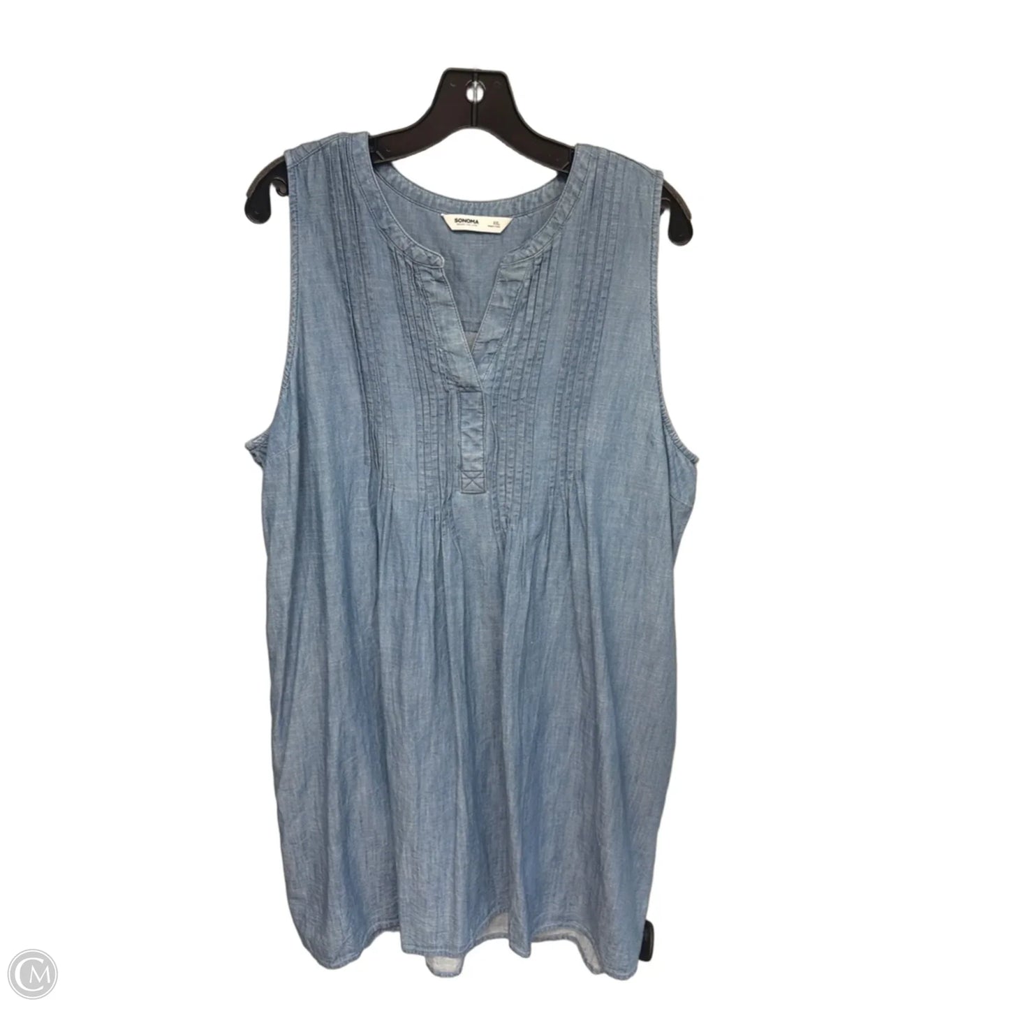 Dress Casual Midi By Sonoma In Blue, Size: Xxl