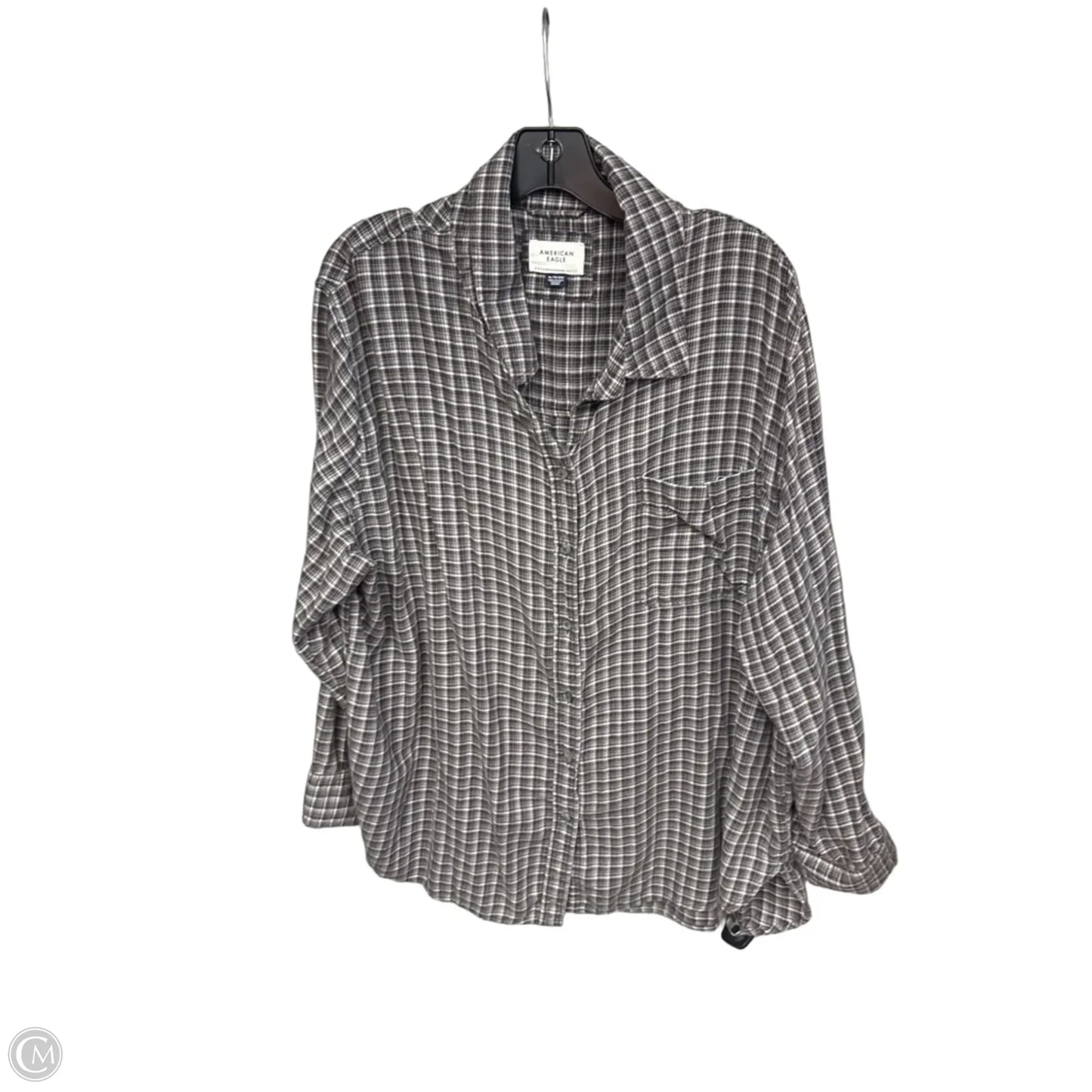 Top Long Sleeve By American Eagle In Grey, Size: Xl
