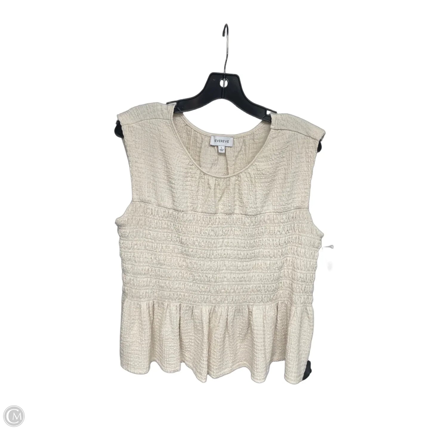 Top Sleeveless By Evereve In Cream, Size: L