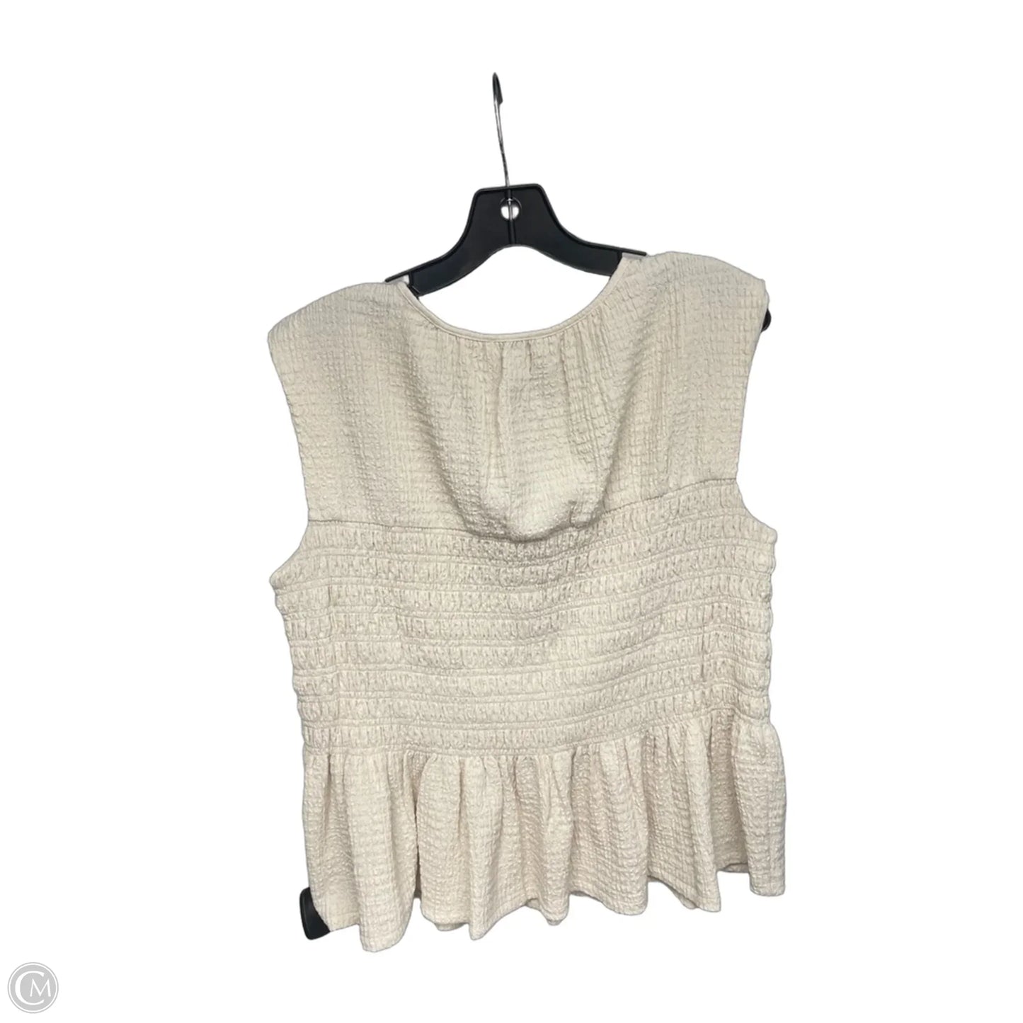 Top Sleeveless By Evereve In Cream, Size: L