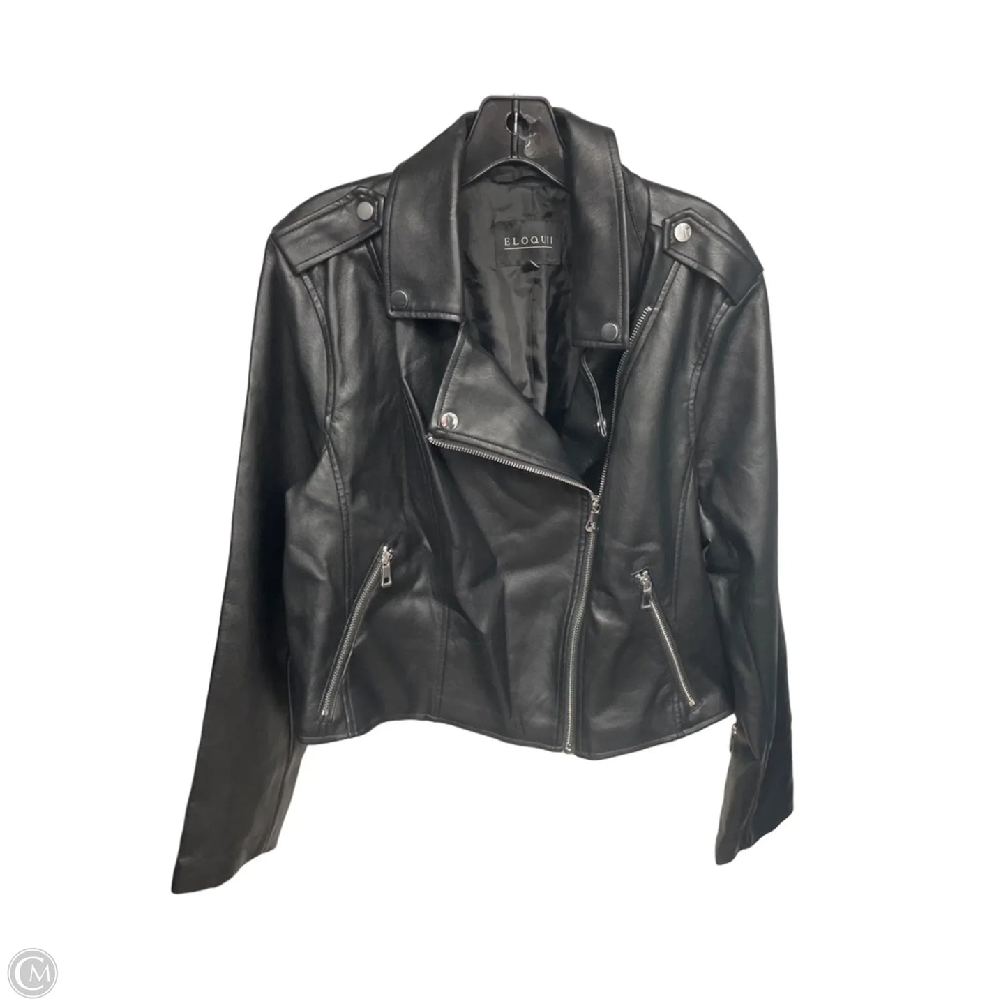 Jacket Leather By Eloquii In Black, Size: 14