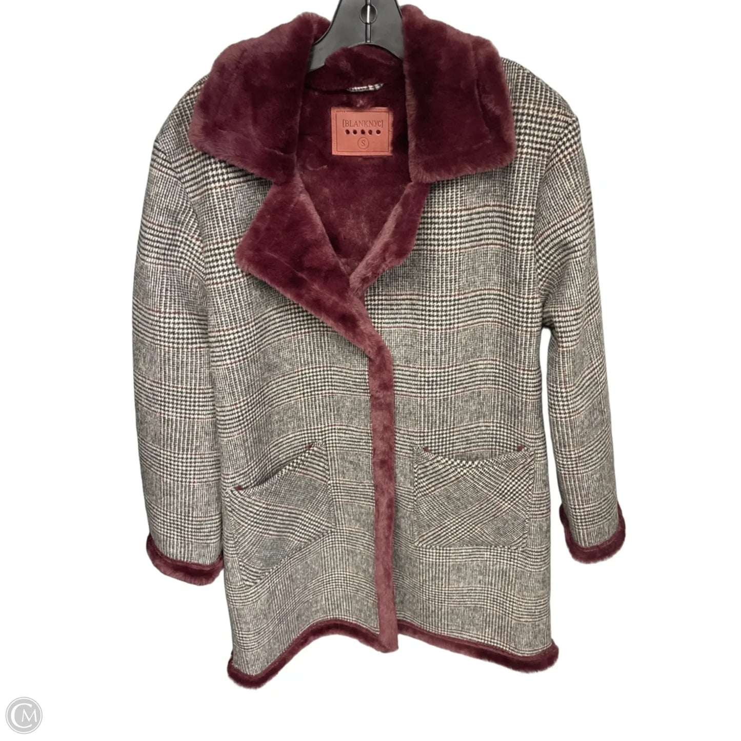 Coat Faux Fur & Sherpa By Blanknyc In Plaid Pattern, Size: S